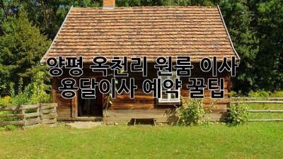 양평 옥천리 원룸 이사, 용달이사 예약 꿀팁!